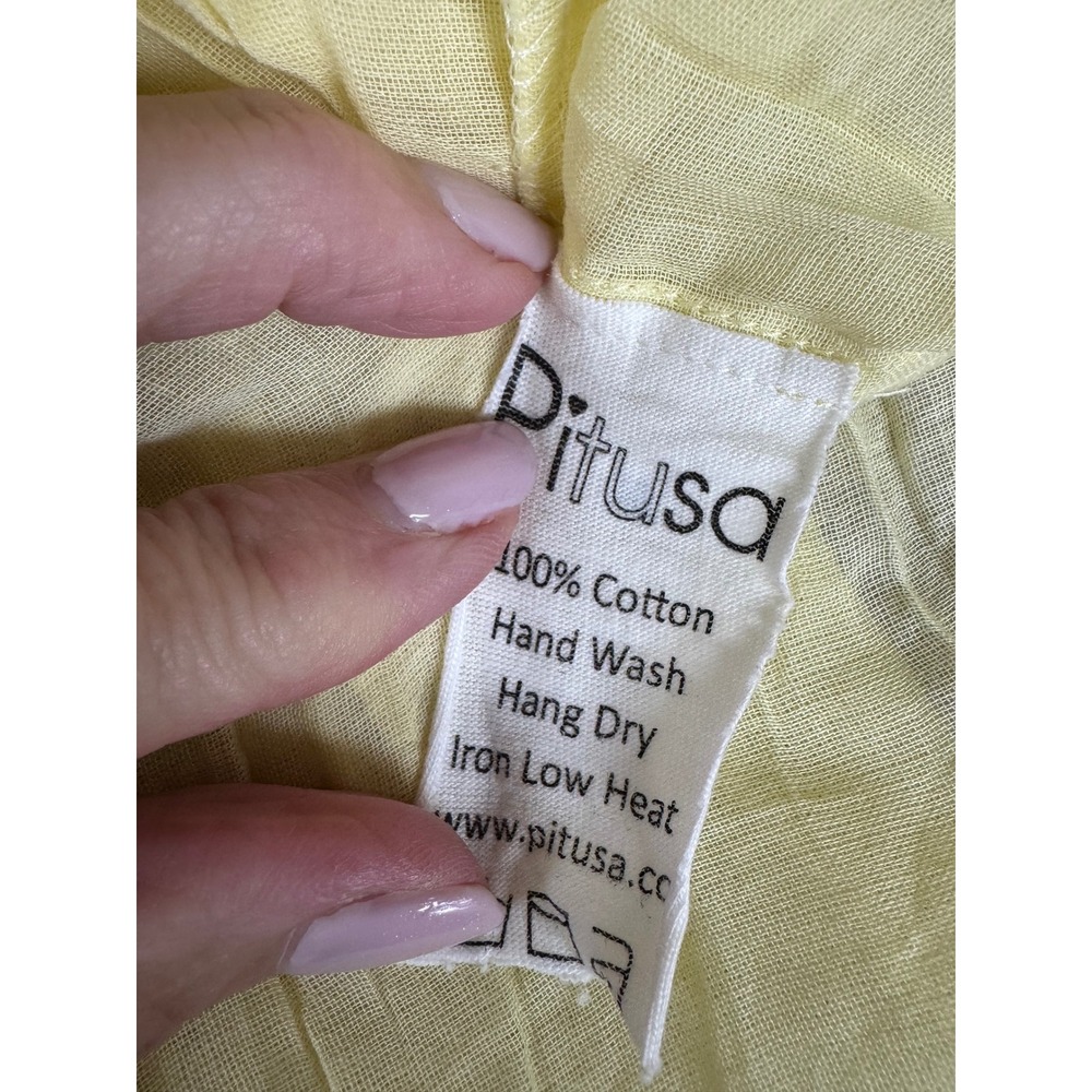 Millie Mackintosh x Pitusa Yellow Embroidered Cotton Gauze Maxi Dress II - Picture 4 of 7